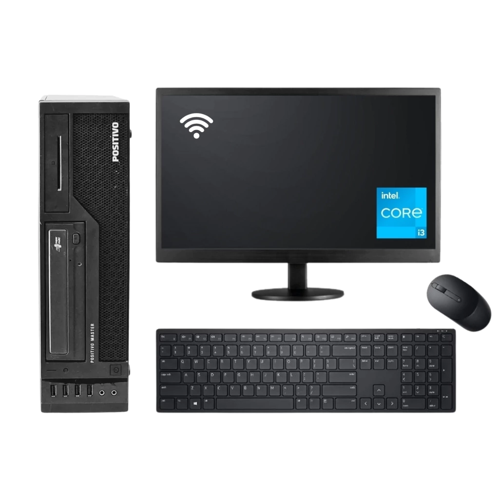 Desktop Positivo Master C6400 Intel i3 14100T 8GB DDR5 SSD 256GB + Monitor